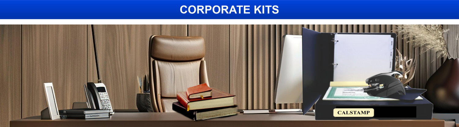 All you need for your corporation. Stock Certificates, Corporate Seal embosser, transfer ledger, and minutes. Quality vinyl binder and slip case for storage.